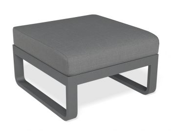 Fino Outdoor Ottoman Matt Charcoal aluminium with Dark Grey Cushions image