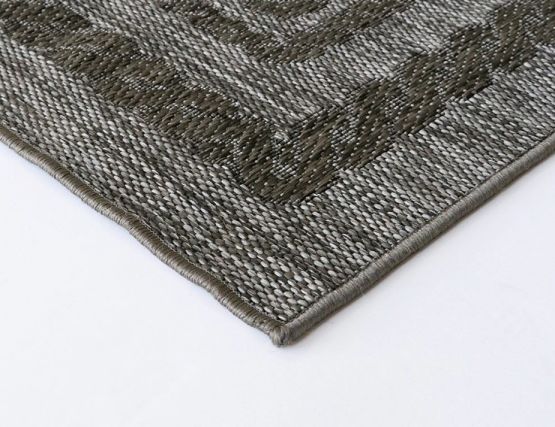 Outdoor Rug Antigua Graphite Patterned Flatweave