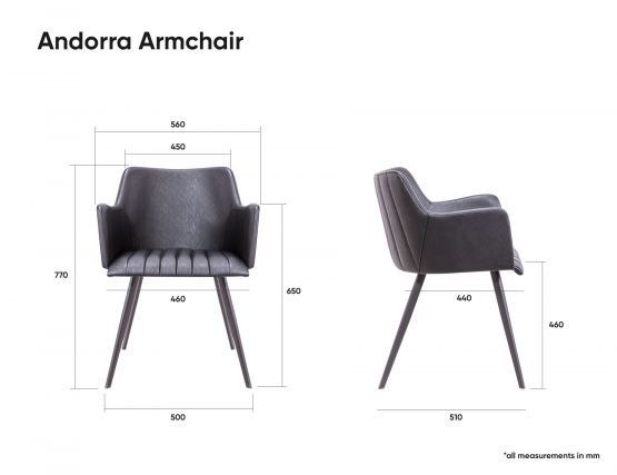 Andorra Armchair Dimensions