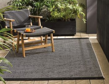 Flaxseed Indoor Outdoor Floor Rug Graphite by Baya image