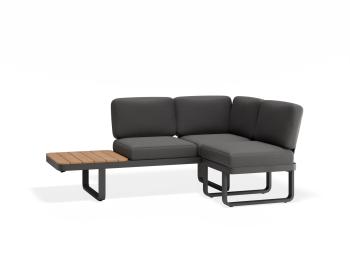 Delmar Config D - Outdoor Modular Sofa in Charcoal - Granite Grey Cushions by Bent Design image