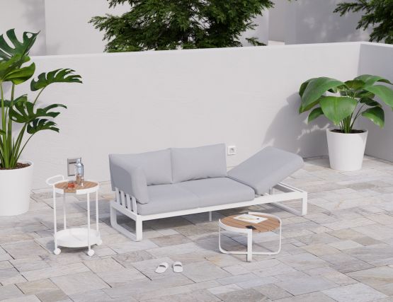 White outdoor shop couch