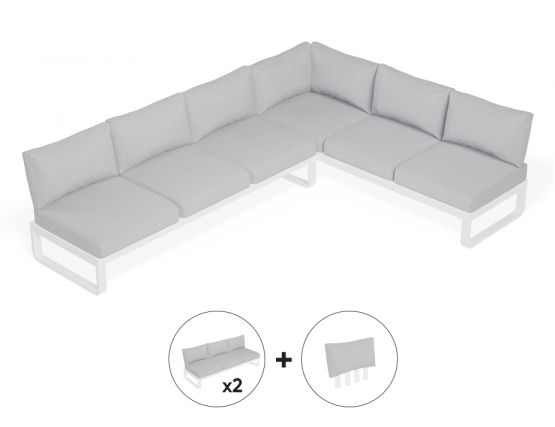 2 3seaters L Config Plus One Arm White Label