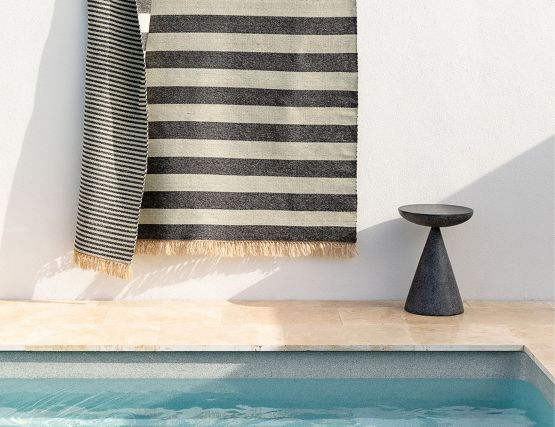 Summit Blue Striped Rug