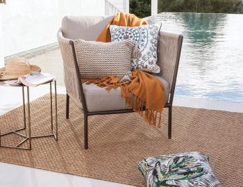 Flax Indoor Outdoor Floor Rug Teak by Baya image