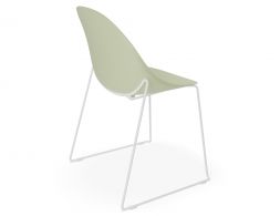 Pebble Rail Chair Green White Base 2