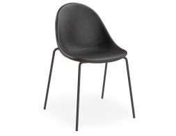 Pebble Black Leather 4 Pole Chair 1