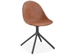 Brown Leather Swivel Pebble MAIN