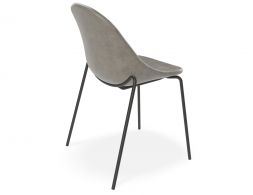 Pebble Grey Leather 4 Pole Chair 2 Shinier Darker