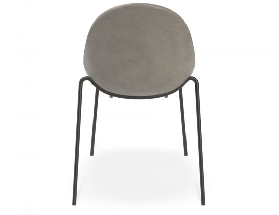 Pebble Grey Leather 4 Pole Chair 4 Shinier Darker