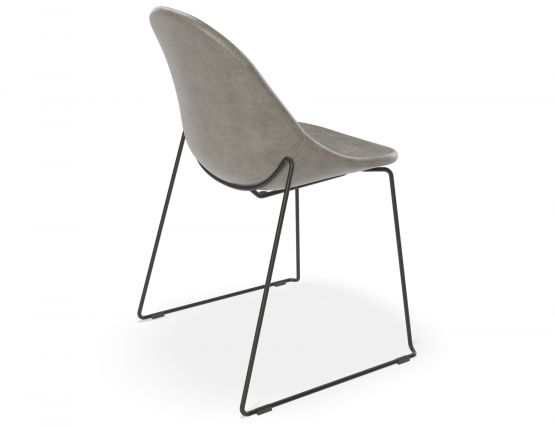Pebble Grey Leather Rail Legs 2 Shinier Darker