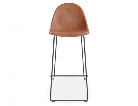 Pebble Bar Stool Brown Leather 4