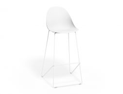 P 1 Pebble Barstool Whiteseat Whiteframe