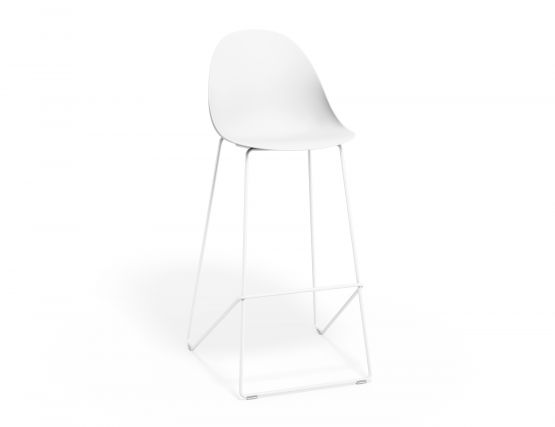 P 1 Pebble Barstool Whiteseat Whiteframe