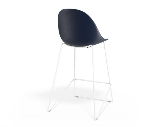 P 2 Pebble Kitchenstool Navyseat Whiteframe
