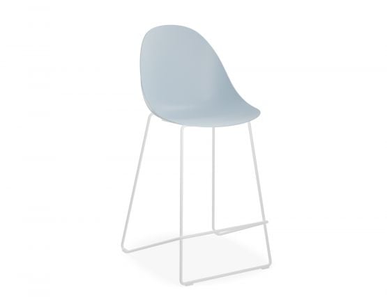 Pebble Kitchen Stool Blue White Base 1