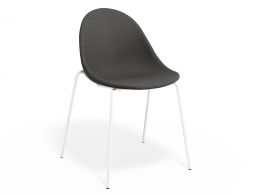 P 1 Pebble Chair Greyfabricseat 4postwhite
