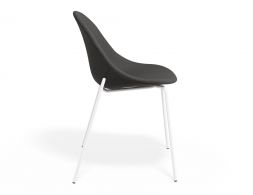 P 3 Pebble Chair Greyfabricseat 4postwhite