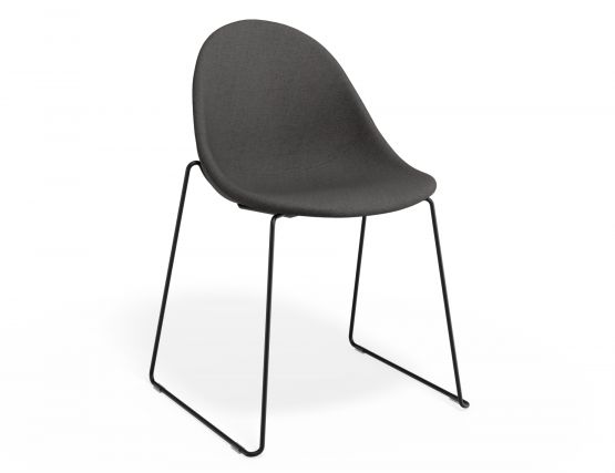 P 1 Pebble Chair Greyfabricseat Sledblack