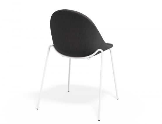 P 2 Pebble Chair Greyfabricseat 4postwhite