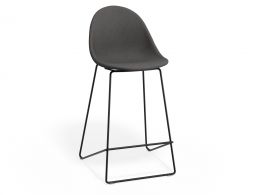 P 1 Pebble Kitchenstool Greyfabricseat Blackframe