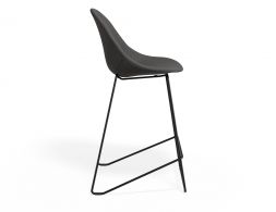 P 3 Pebble Kitchenstool Greyfabricseat Blackframe