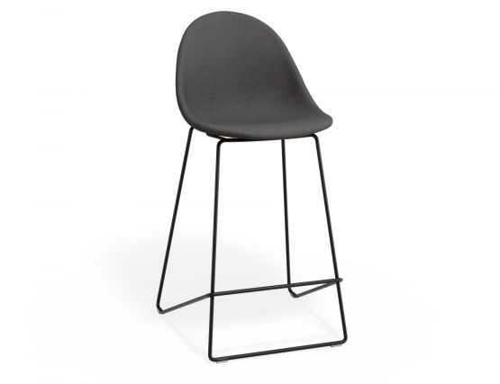 P 1 Pebble Kitchenstool Greyfabricseat Blackframe