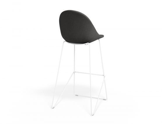 P 2 Pebble Barstool Greyfabricseat Whiteframe
