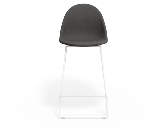 P 4 Pebble Kitchenstool Greyfabricseat Whiteframe