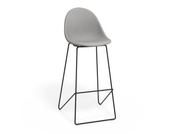 Pebble Light Grey Fabric Upholstered Stool by Bent Design image