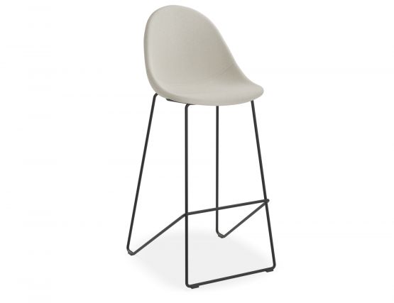 Pebble Bar Stool Light Grey Fabric 1 V2