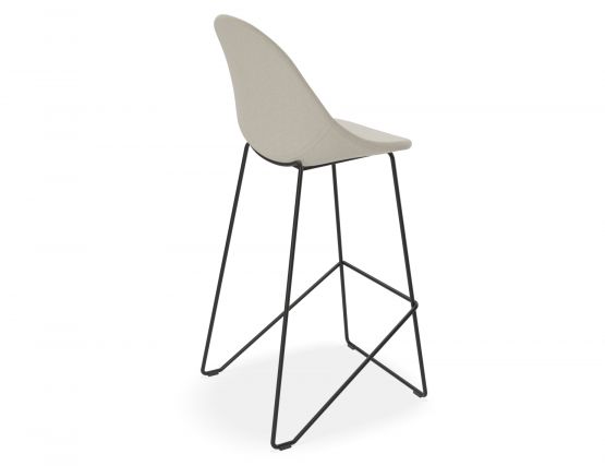 Pebble Bar Stool Light Grey Fabric 2 V2