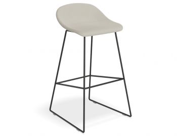 Pop Stool Black Frame and Fabric Light Grey Seat by Bent Design  image