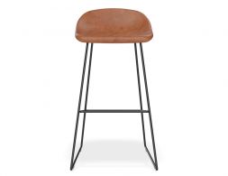 Pop Stools Brown Leather Front