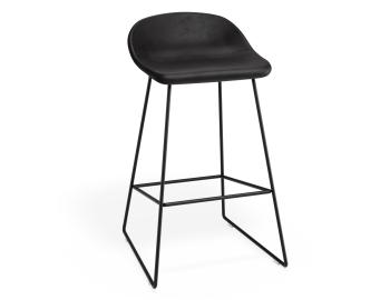 Pop Stool Black Frame and Upholstered Vintage Black Seat by Bent Design  image