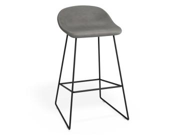 Pop Stool Black Frame and Upholstered Vintage Grey Seat by Bent Design image