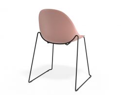 P 2 Pebble Chair Pinkseat Sledblack