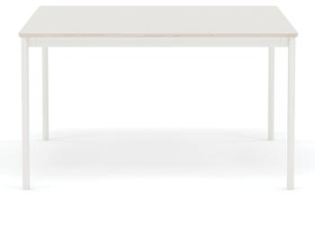 Base Table in White Laminate with Plywood Edge and White Legs by Muuto  image