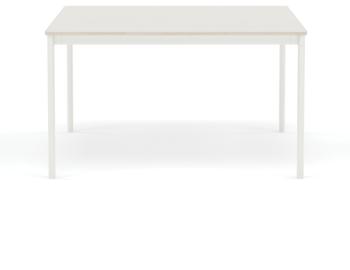 Base Table in White Laminate with Plywood Edge and White Legs by Muuto  image