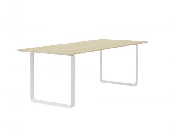 Dining Table 70 70 225x90 Cm Solid Oak White Angle