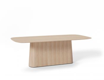 P.O.V. Table 465 - Rectangle (Heavily Rounded Corners) Solid European Oak Top / Natural Base image