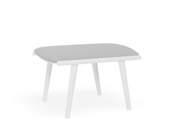 Minori Footrest Matt White with Light Grey Cushion by Bent Design image