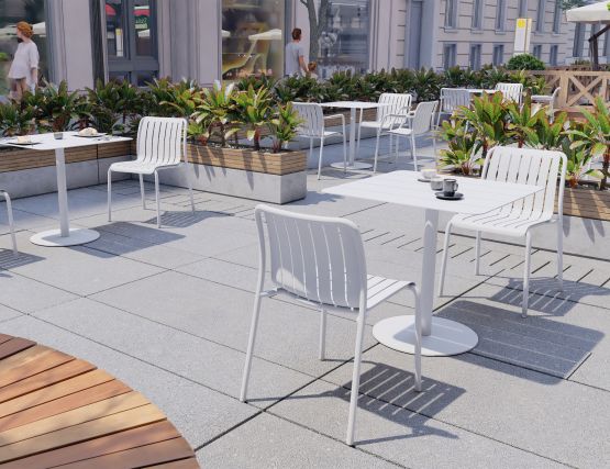White stackable dining on sale chairs