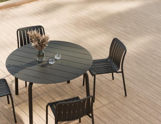 L 2 Roku Diningtable 120d Chair Charcoal Residential