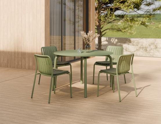 L 3 Roku Diningtable 120d Chair Pad Green Green Residential