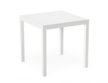 Halki Outdoor Table Matt White Aluminium 77cm x 77cm By Bent Design image