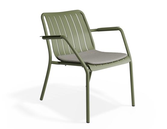 P 1 Roku Loungechair Lightgrey Green