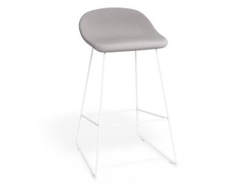 Pop Stool White Frame and Fabric Light Grey Seat by Bent Design image