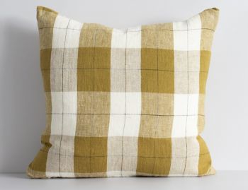 Willis Cushion with Feather Inner Ochre/Ivory by Baya image