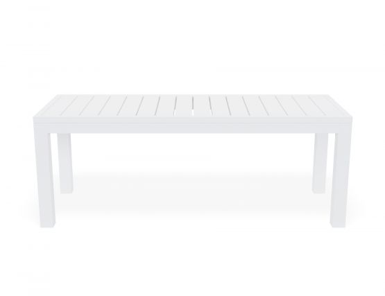 White outdoor outlet bench seat